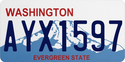 WA license plate AYX1597