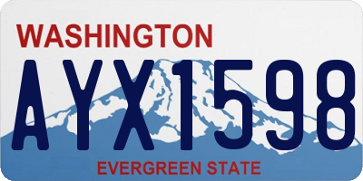 WA license plate AYX1598