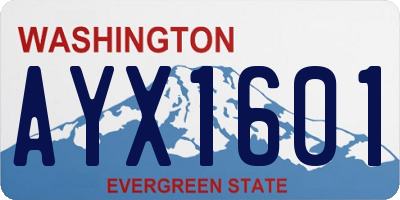 WA license plate AYX1601