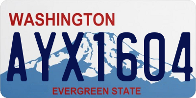 WA license plate AYX1604