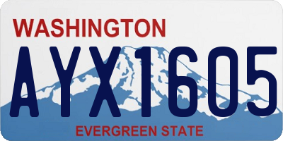 WA license plate AYX1605