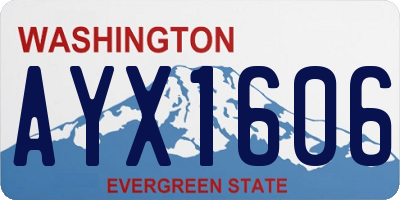 WA license plate AYX1606