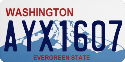 WA license plate AYX1607