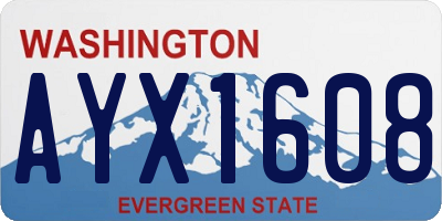 WA license plate AYX1608