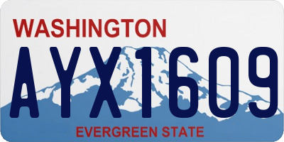 WA license plate AYX1609