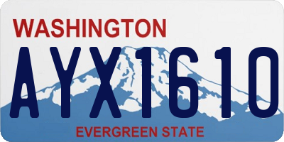 WA license plate AYX1610