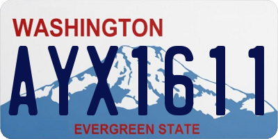 WA license plate AYX1611