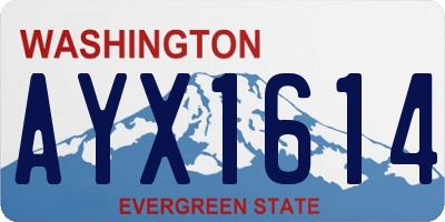 WA license plate AYX1614