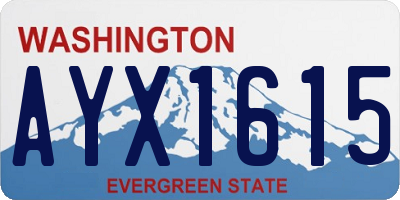 WA license plate AYX1615