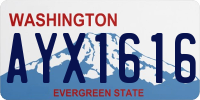 WA license plate AYX1616