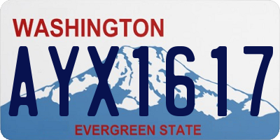 WA license plate AYX1617