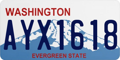 WA license plate AYX1618