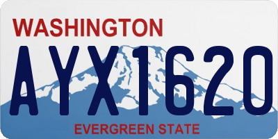 WA license plate AYX1620