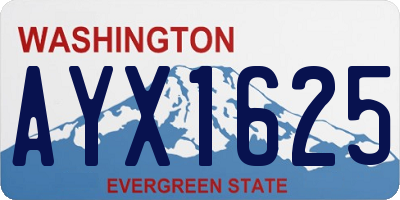 WA license plate AYX1625