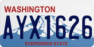 WA license plate AYX1626