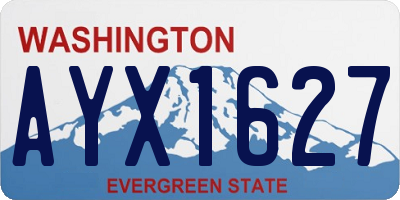 WA license plate AYX1627