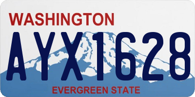 WA license plate AYX1628