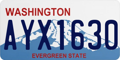 WA license plate AYX1630