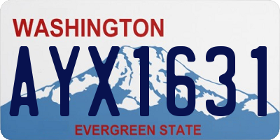 WA license plate AYX1631