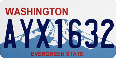 WA license plate AYX1632