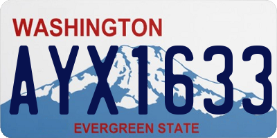 WA license plate AYX1633