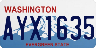 WA license plate AYX1635