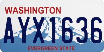 WA license plate AYX1636