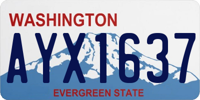 WA license plate AYX1637