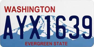 WA license plate AYX1639