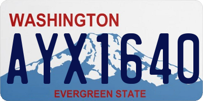 WA license plate AYX1640