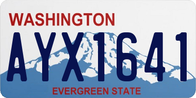 WA license plate AYX1641