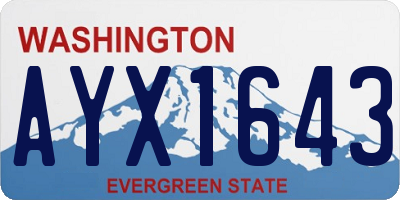 WA license plate AYX1643