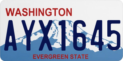 WA license plate AYX1645