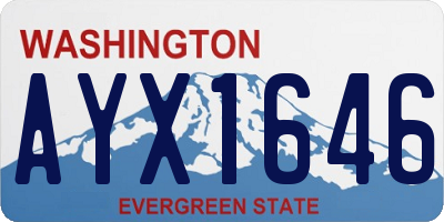 WA license plate AYX1646