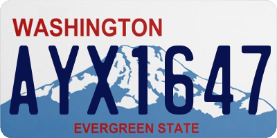 WA license plate AYX1647