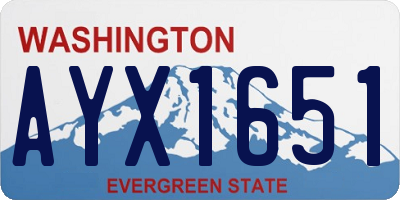 WA license plate AYX1651