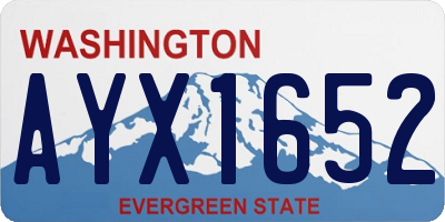 WA license plate AYX1652