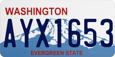 WA license plate AYX1653