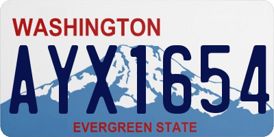 WA license plate AYX1654