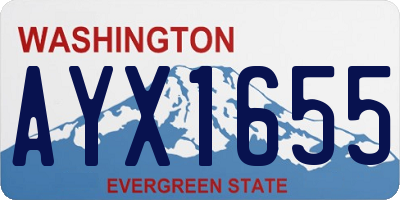 WA license plate AYX1655