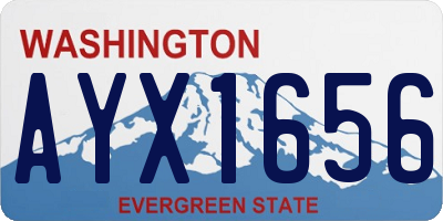 WA license plate AYX1656