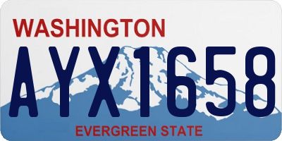 WA license plate AYX1658