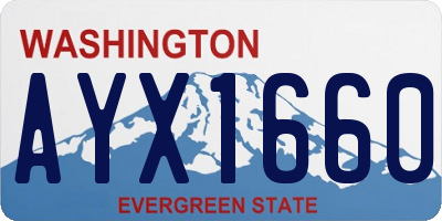 WA license plate AYX1660