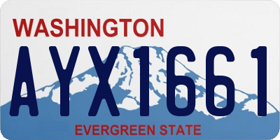 WA license plate AYX1661