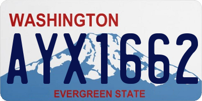 WA license plate AYX1662