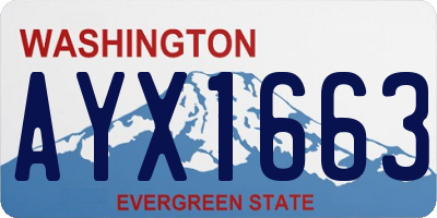 WA license plate AYX1663