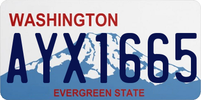 WA license plate AYX1665