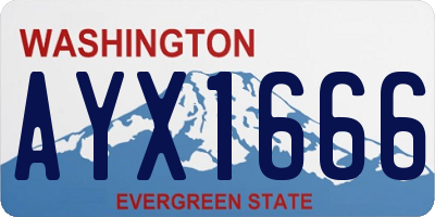 WA license plate AYX1666