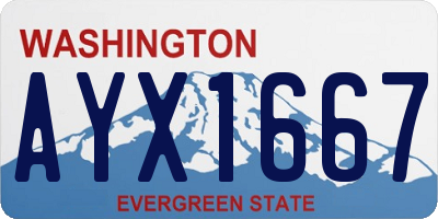 WA license plate AYX1667