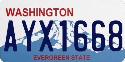 WA license plate AYX1668